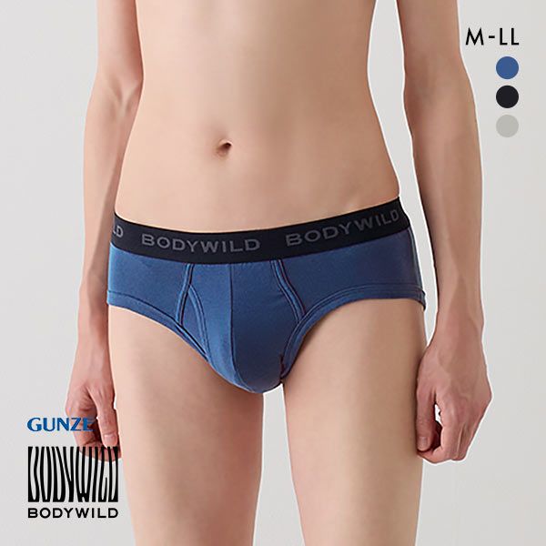 ボディワイルド ブリーフ 20％OFF【メール便(15)】 グンゼ GUNZE ボディワイルド BODY WILD 綿混 無地 ブリーフ メンズ 前あき ADIEU 全3色 M-LL