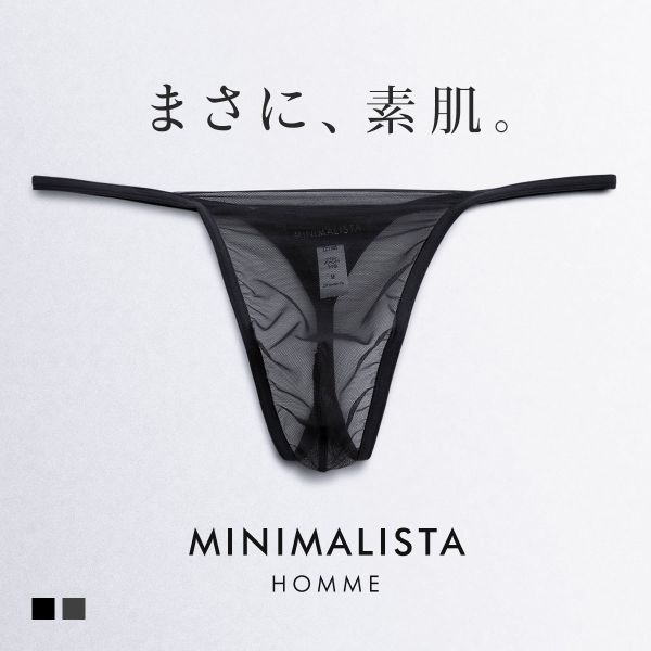 【メール便(3)】【送料無料】 MINIMALISTA HOMME ムレないTバック パンツ ビキニ メンズ M L LL 涼しい 超極薄 メッシュ ミニマリスタ オム フロリナヴォーテ ADIEU 全2色 M-LL ev_sp