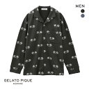 ジェラートピケ オム GELATO PIQUE HOMME メンズ 【KOUSUKE SHIMIZU】【HOMME】モチーフシャツ ジェラピケ パジャマ ルームウェア ADIEU 全2色 M-L