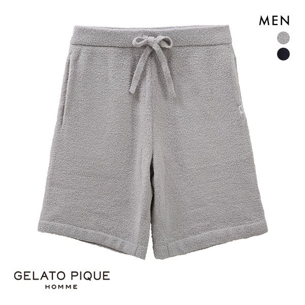 ジェラートピケ パジャマ メンズ ジェラートピケ オム GELATO PIQUE HOMME メンズ 【KOUSUKE SHIMIZU】【HOMME】エアモコハーフパンツ ジェラピケ ルームウェア パジャマ ADIEU 全2色 M-L