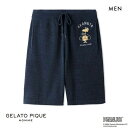 ジェラートピケ パジャマ メンズ ジェラートピケ オム GELATO PIQUE メンズ 【PEANUTS】【HOMME】TENNIS ジャガードハーフパンツ ジェラピケ パジャマ ルームウェア ADIEU M-L