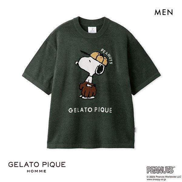 ジェラートピケ パジャマ メンズ ジェラートピケ オム GELATO PIQUE メンズ 【PEANUTS】【HOMME】BASEBALL ジャガードプルオーバー ジェラピケ パジャマ ルームウェア ADIEU M-L