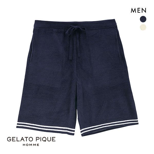 ジェラートピケ オム GELATO PIQUE メンズ 【HOMME】エアモコハーフパンツ ジェラピケ パジャマ ルームウェア ADIEU 全2色 M-L ev_sp