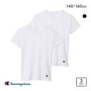 【メール便(15)】 チャンピオン Champion キッズ ジュニア クルーネック 半袖 Tシャツ 2枚組 インナー メッシュ 女の子 男の子 男児 女児 1...
