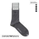 【メール便(10)】 エンポリオ・アルマーニ Dress イーグルストライプ メンズソックス 紳士靴下 クルー丈 ビジネス メンズ 25-27 綿混 EMPOR...