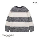 ジェラートピケ オム メンズ パウダーメランジボーダープルオーバー ジェラピケ パジャマ ルームウェア gelato pique HOMME ADIEU M-L