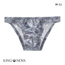 【メール便(10)】 キングノバ ビキニ パンツ フルバック メンズ 前とじ 花柄 M L LL KING NOVA ADIEU M-LL