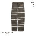 30%OFF ジェラートピケ オム メンズ パウダーボーダーロングパンツ ジェラピケ パジャマ ルームウェア gelato pique HOMME ADIEU ...
