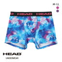 【メール便(15)】 ヘッド 水彩柄 ボクサーパンツ メンズ 前とじ 超軽量 ボクサーブリーフ HEAD ADIEU 全2色 M-LL