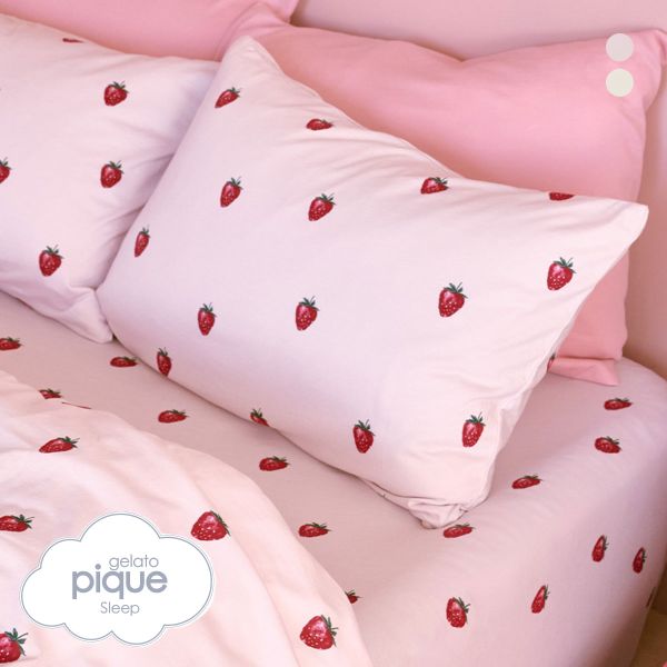 ジェラートピケ スリープ ストロベリー柄ピローケース ジェラピケ gelato pique Sleep ADIEU 全2色のサムネイル