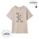 ジェラートピケ レディース レーヨンロゴTシャツ ジェラピケ パジャマ ルームウェア gelato pique ADIEU 全2色