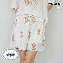 ジェラートピケ レディース トイプードル柄ショートパンツ ジェラピケ パジャマ ルームウェア gelato pique ADIEU 全2色