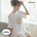 ジェラートピケ レディース トイプードルワンポイントTシャツ ジェラピケ パジャマ ルームウェア gelato pique ADIEU 全2色