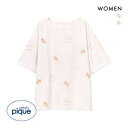 ジェラートピケ レディース ウォッシングベア柄Tシャツ ジェラピケ パジャマ ルームウェア gelato pique ADIEU 全2色