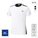 ミズノ メンズ アイスタッチ 半袖Tシャツ M L XL 接触冷感 吸汗速乾 紫外線カット 高機能 トップス スポーツウェア ADIEU 全4色 M-XL