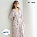 ジェラートピケ レディース 母の日 花柄カップイン半袖ワンピース ジェラピケ パジャマ ルームウェア gelato pique ADIEU
