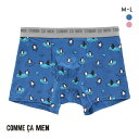 30%OFF コムサメン ペンギン柄 ボクサーパンツ メンズ COMME CA MEN 前あき アンダーウェア ADIEU 全2色 M-L