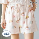 ジェラートピケ レディース ドーナツベア柄ショートパンツ ジェラピケ パジャマ ルームウェア gelato pique ADIEU 全2色