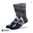 【メール便(10)】 スタンス BETTS CARTOON CREW クルー丈 ソックス メンズ STANCE 黒 靴下 ADIEU