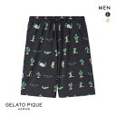 20%OFF ジェラートピケ オム メンズ 接触冷感 ワニ柄プリントハーフパンツ ジェラピケ パジャマ ルームウェア gelato pique HOMME AD...
