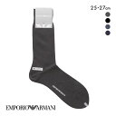 【メール便(10)】 エンポリオ・アルマーニ Dress バイアスブロック柄 クルー丈 ソックス 紳士靴下 ビジネス メンズ 25-27 EMPORIO ARM...