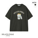 ジェラートピケ オム メンズ 接触冷感 レーヨンスリーピングドッグワンポイントTシャツ ジェラピケ パジャマ ルームウェア gelato pique HOMME...