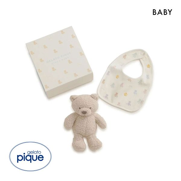 ジェラートピケ キッズアンドベイビー ベビー ベアぬいぐるみ&スタイ2点セット ギフトBOX ジェラピケ ADIEU