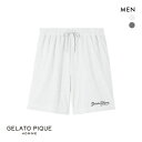 30%OFF ジェラートピケ オム メンズ パイルロゴ刺繍ショートパンツ ジェラピケ パジャマ ルームウェア GELATO PIQUE HOMME ADIEU ...