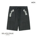 ジェラートピケ オム メンズ エアモコピケロゴジャガードハーフパンツ ジェラピケ パジャマ ルームウェア gelato pique HOMME ADIEU M-L