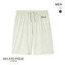 ジェラートピケ オム メンズ 接触冷感 カラーレーヨンロゴハーフパンツ ジェラピケ パジャマ ルームウェア gelato pique HOMME ADIEU 全...
