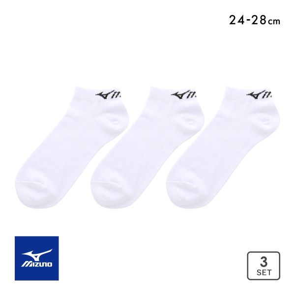 乐天商城 - 20％OFF ミズノ ソックス スニーカー丈 3足セット 破れにくい 丈夫 白 メンズ スクール スポーツ 24-26cm 26-28cm MIZUNO ADIEU 24-26cm-26-28cm