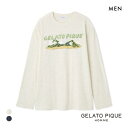 ジェラートピケ オム メンズ スラブダイナソーロンT ジェラピケ パジャマ ルームウェア gelato pique HOMME ADIEU 全2色 M-L