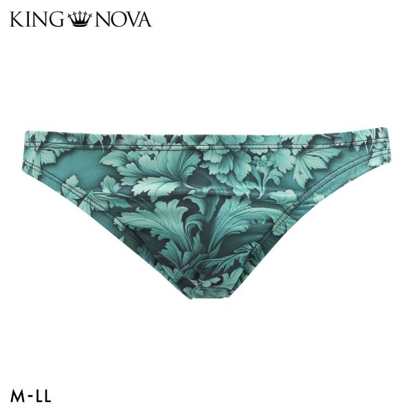 【メール便(18)】 キングノバ ゴシックボタニカル柄 ビキニ フルバック メンズ 前とじ M L LL パンツ ブリーフ ブーメラン 雄 KING NOVA ADIEU M-LL
