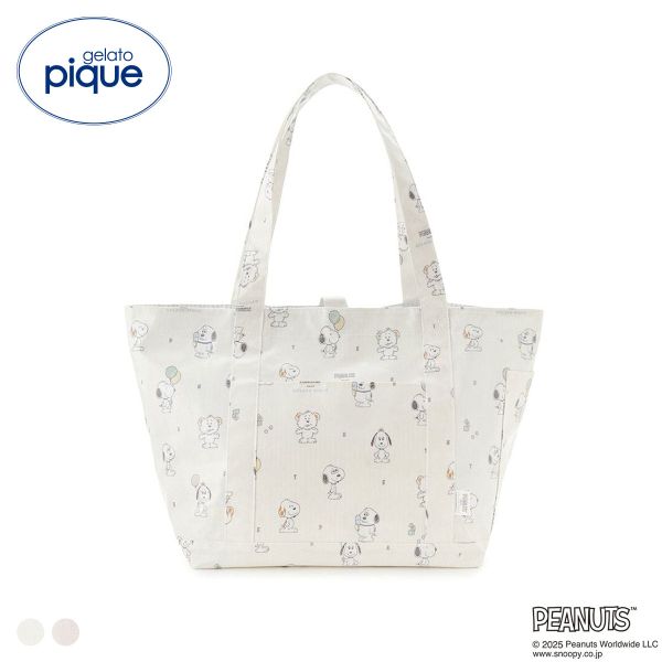 ジェラートピケ キッズアンドベイビー gelato pique PEANUTS PUPPIES 総柄ママバッグ トイボックス柄 ジェラピケ スヌーピー レディース ADIEU 全2色
