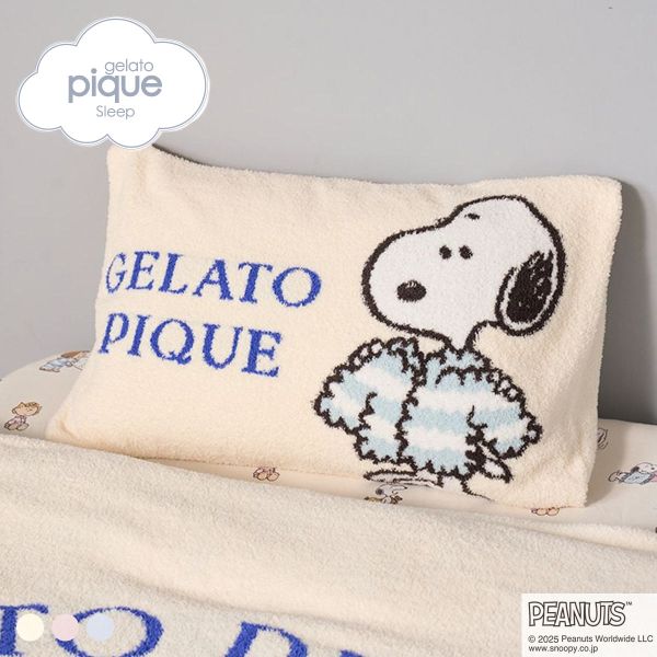 ジェラートピケ スリープ PEANUTS ジャガードピローケース ジェラピケ gelato pique SLEEP スヌーピー ADIEU 全3色