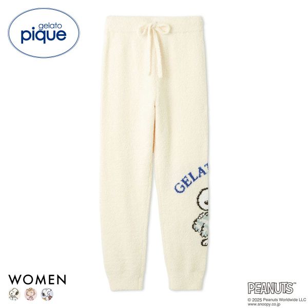 ジェラートピケ レディース PEANUTS オリジナルジャガードロングパンツ ジェラピケ パジャマ ルームウェア スヌーピー gelato pique ADIEU 全3色