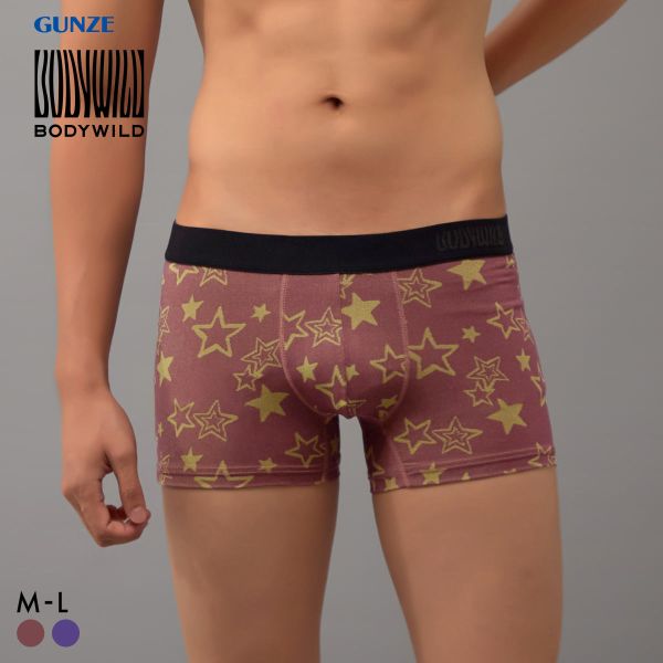 Rakuten - 20％OFF【メール便(20)】 グンゼ BODY WILD スター柄 ジャカード ボクサーパンツ メンズ GUNZE ボディワイルド ADIEU 全2色 M-L