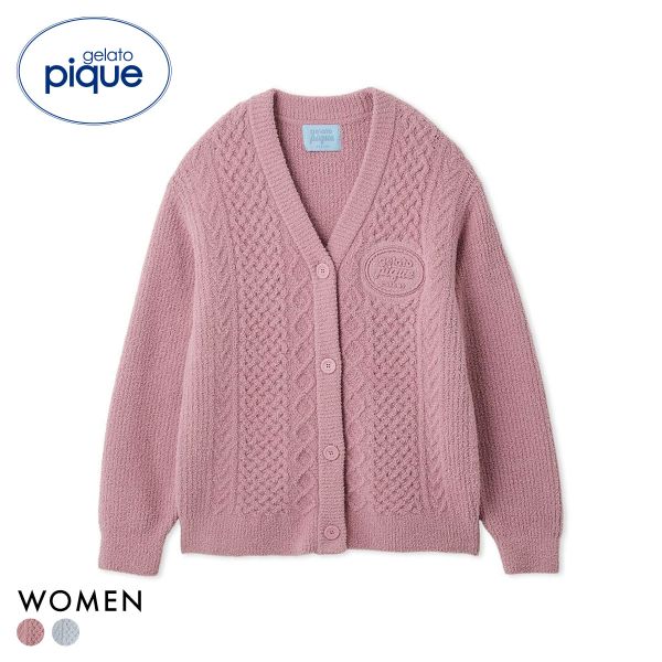 ジェラートピケ レディース Valentine アランカーディガン ジェラピケ パジャマ ルームウェア gelato pique バレンタイン ADIEU 全2色