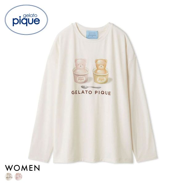 ジェラートピケ レディース Valentine ワンポイントプルオーバー ジェラピケ パジャマ ルームウェア gelato pique バレンタイン ADIEU 全2色