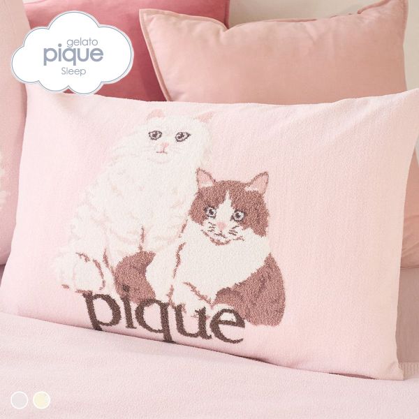 ジェラートピケ スリープ エアリーモコキャットジャガードピローケース ジェラピケ gelato pique Sleep..