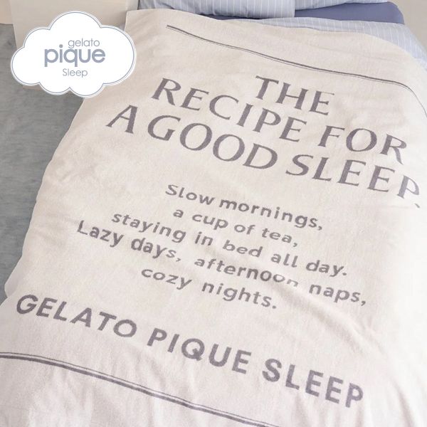 Cotton Blankets - ジェラートピケ スリープ ロゴデザイン今治タオルケット ジェラピケ gelato pique Sleep ADIEU