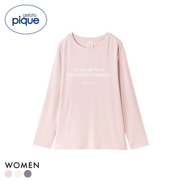 ジェラートピケ レディース インレイロゴロンT ジェラピケ パジャマ ルームウェア gelato pique ADIEU 全3色