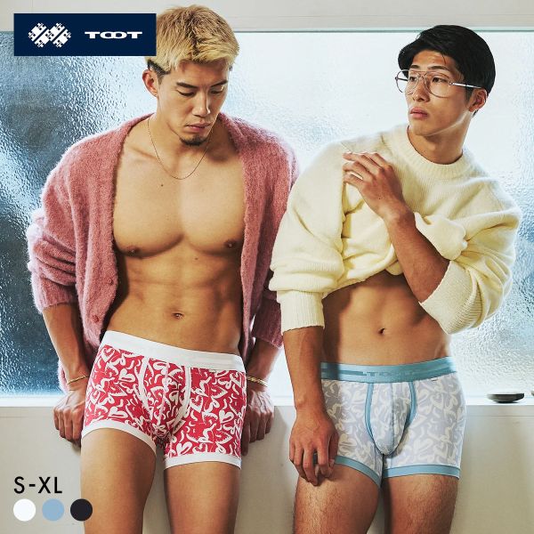 【メール便(23)】 トゥート TOOT グラフィカルハート ミドルボクサー ボクサーパンツ メンズ 前とじ HT03J369 ADIEU 全3色 S-XL