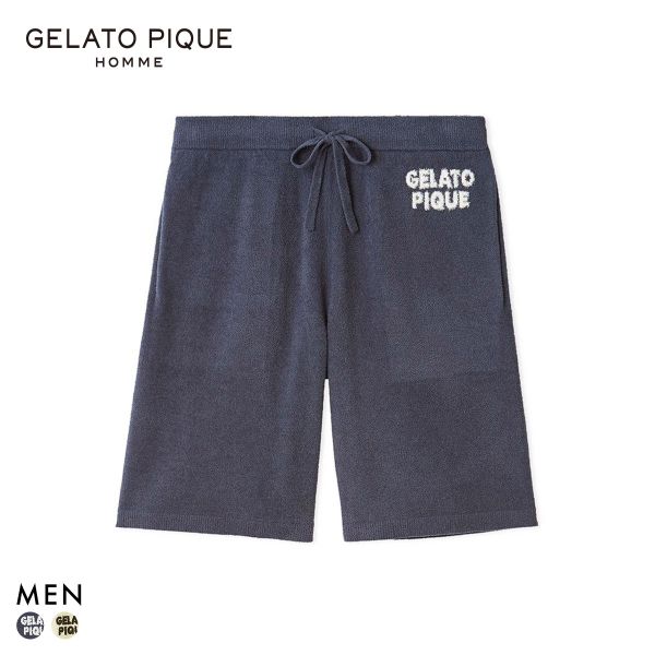 ジェラートピケ オム メンズ エアリーモコドーナツハーフパンツ ジェラピケ パジャマ GELATO PIQUE HOMME ADIEU 全2色 M-L