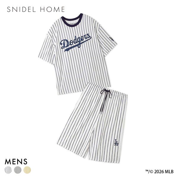 スナイデルホーム MLB メンズ Tシャツセットアップ パジャマ ルームウェア SNIDEL HOME ADIEU 全3色