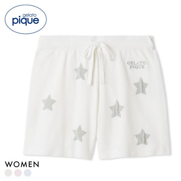 樂天商城 - ジェラートピケ レディース スタージャガードショートパンツ ジェラピケ パジャマ ルームウェア gelato pique ADIEU 全3色