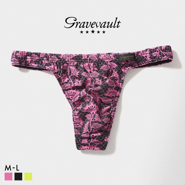 樂天商城 - グレイブボールト BARBED FLOWER Tバック ビキニ ML メンズ Gravevault 前とじ 3052606 日本製 ADIEU 全3色 M-L