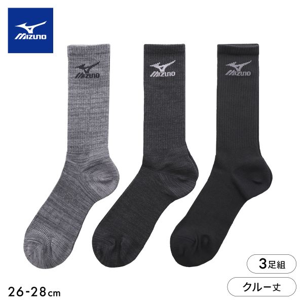 乐天商城 - 10％OFF ミズノ ワークソックス 強靭フィット クルー丈 3足セット 破れにくい サポート 吸汗速乾 作業用 メンズ 靴下 26-28cmm MIZUNO ADIEU