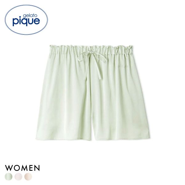 樂天商城 - ジェラートピケ レディース サテンショートパンツ ジェラピケ パジャマ ルームウェア gelato pique ADIEU 全3色