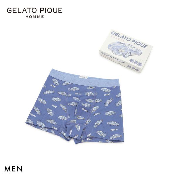 樂天商城 - ジェラートピケ オム メンズ スタービークル柄アンダーウェア BOX付き ジェラピケ GELATO PIQUE HOMME ADIEU M-L